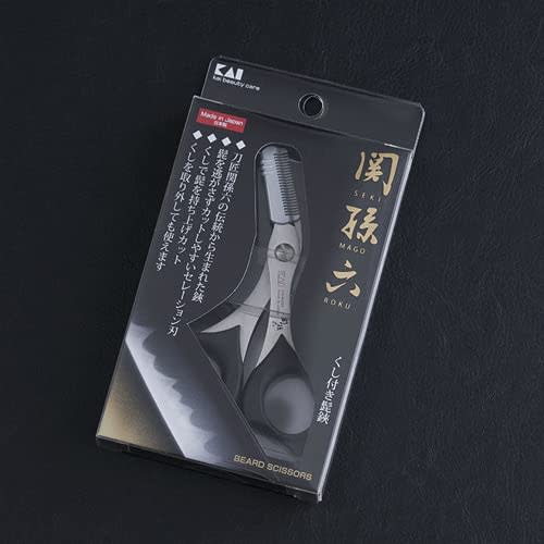 Kai Seki Magoroku Beard Scissors Comb Included Removable Eyebrow Cut Men's