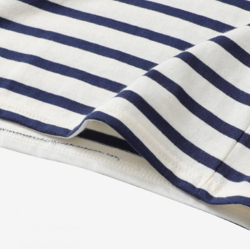 SainT James Kinder T-Shirt Modernes Streifenmuster 2068 Ecru Marine