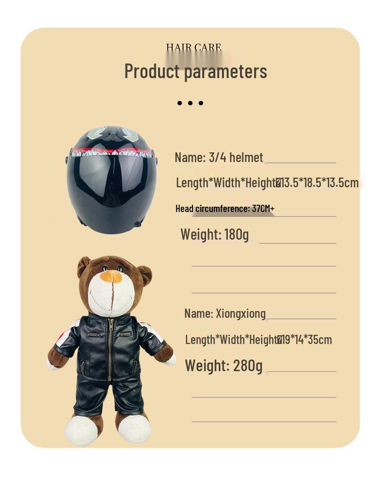Venom Custom Bear Doll: Model Locomotive, Motorcycle Helmet, Car Pendant, Mini Figurine