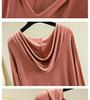 Plus Size Women's Long-Sleeve Modal T-Shirt - Hooded, Solid Color, Sun Protection, Lightweight for Spring/Summer