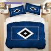 Set Copripiumino Trapuntato con Motivo Hamburger SV Federa Decorazione per la Casa Regalo di Compleanno (1 * copripiumino + 2 * federa, senza nucleo)