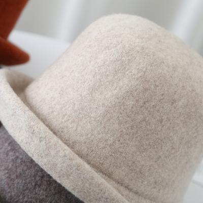 Front Upturned Wool Basin Hat for Women, Warm In Autumn and Winter, Showing a Small Face, Versatile Temperament, and Elegant Dome Hat
