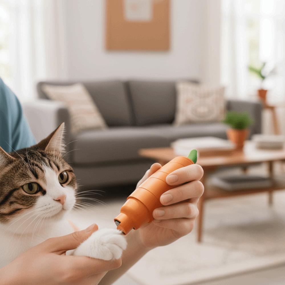 Professional Electric Pet Nail File Two Speed Settings Carrot Shape Pet Nail Grinder Quiet Operation Pet Toenail Small Animals
