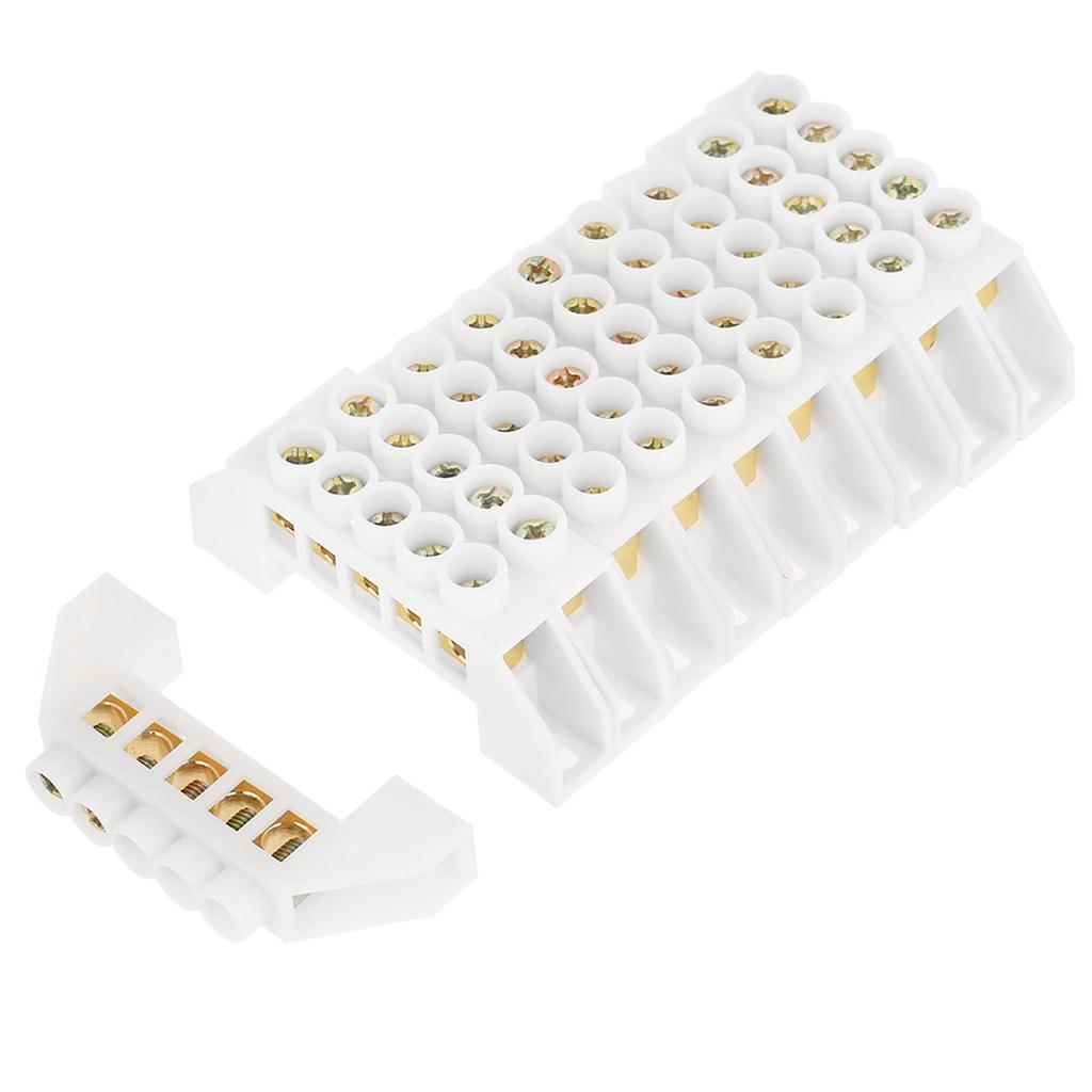 10pcs 5 Hole Bridge Design Electrical Distribution Wire Screw Brass Terminal Block Connectors