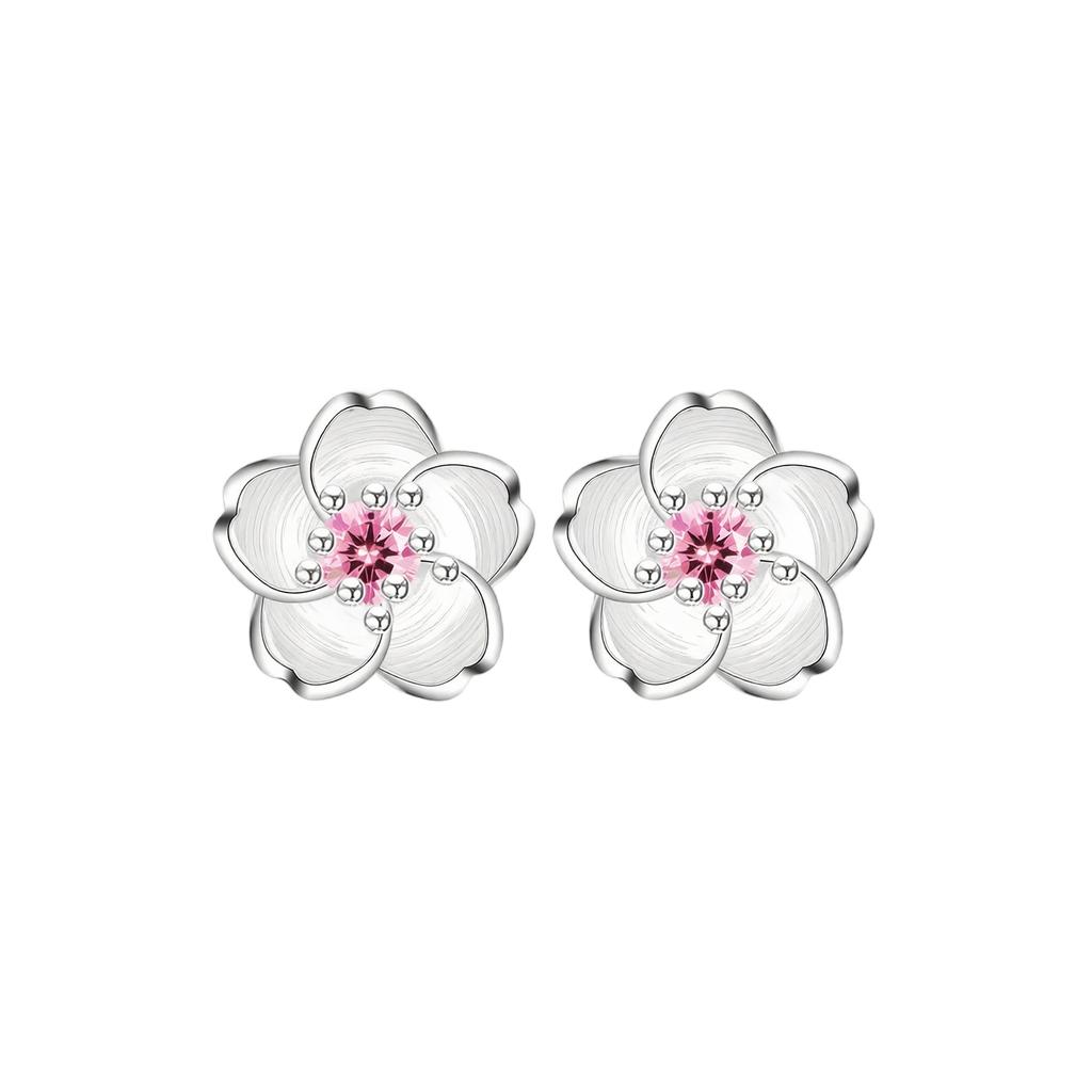 Cherry Blossom Stud Earrings Fashion Simple Design Lightweight Floral Jewelry for Everyday Wear and Casual Occasions