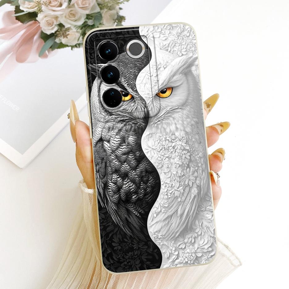 For Vivo V27 Pro Case V2230 Cool Owl Dragon Painted Cover Shockproof Soft TPU Phone Case For Vivo V27e V 27 e VivoV27 Pro Fundas