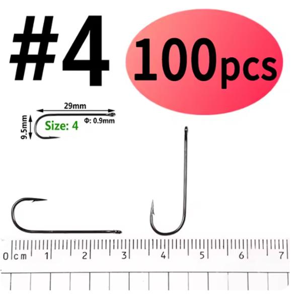 100pcs #16 - #4/0 Aberdeen Long Shank Fine Wire Fishhook Saltwater Freshwater Fishing Hooks Sabiki Rig Streamer Fly Hooks