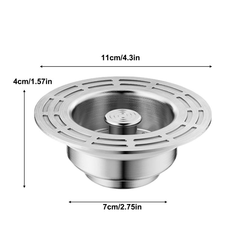 Leak-proof and Anti-Clog Basket Stainless Steel Sink Plug Replacement Sink Strainer Kitchen Sink Accessories