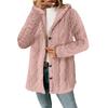 Женский однотонный модный повседневный теплый модный кардиган с капюшоном и плюшевой отделкой Diamond