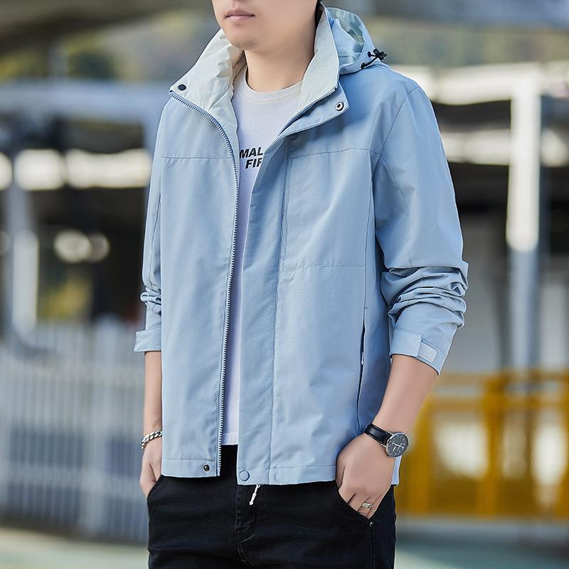 

Removable Hat Jacket for Men s Spring Clothes New Style for Men Korean Style Slim Youth Versatile Casual Top Jacket 4XL синий