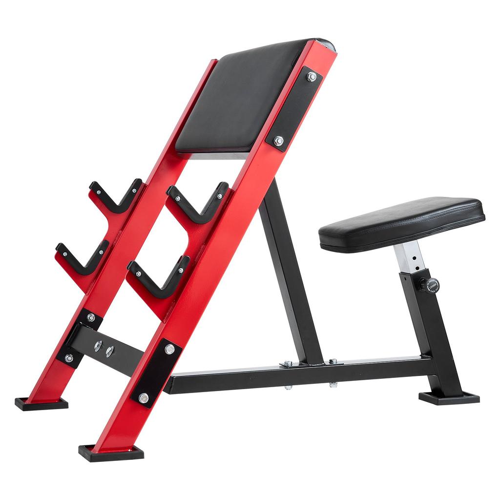VEVOR Preacher Curl Bench, Strength Training Benches, Max Load 660 LBS Home Gym Fitness Equipment, Seated Arm Isolated Barbell Dumbbell Bicep Station