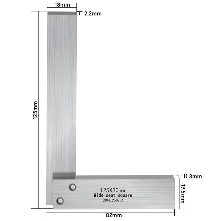 1pc High Precision 90 Degrees Ground Steel Hardened Angle Ruler Carbon Steel Machinist Square L-shaped Engineer Measuring Set