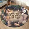 Moonlit Voyage Custom Name Round Area Rug Carpet Rug For Living Room Bedroom Sofa Playroom Decor Nonslip Floor Mat