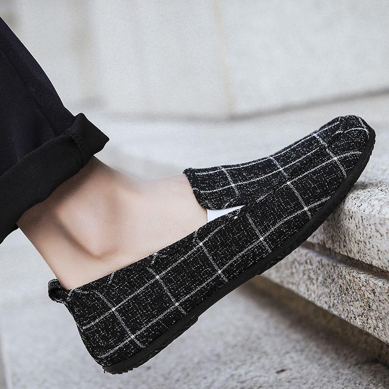 Herrskor Gamla Peking Canvas Skor Herrskor Fritidsskor Andningsbara och Bekväma Tygskor