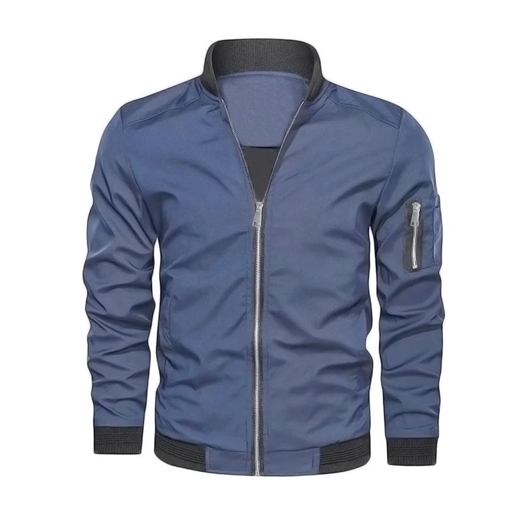 Men's Jackets Fall Bomber Jacket for Men Streetwear Baseball Coat Stand Collar Slim Zipper Up Outdoor Jacket Men Coat