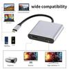 HDMI Splitter Usb C To Dual HDMI Adapter 4K HD Hub 60W Compatible with HDM Converter Cable for Macbook Samsung Galaxy Converters