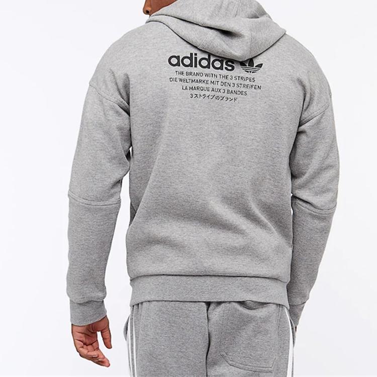 Adidas Originals Trefoil Sports Zip Hoodie Men Jacket Grey DH2256