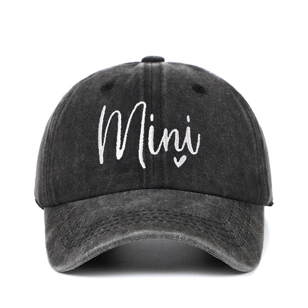 Adjustable Parent-child Baseball Hats Washed Cotton Outdoor Sunscreen Hats Gifts Black mini