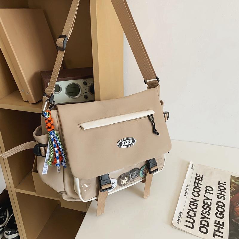 New Students' Class Bag Leisure Postman Bag Transparent Pain Bag Shoulder Bag Hipster Large Capacity Messenger Bag