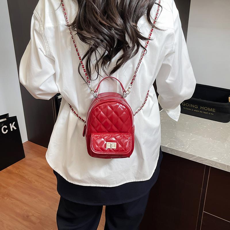 Summer new versatile diamond hand carry backpack women's simple temperament chain bag