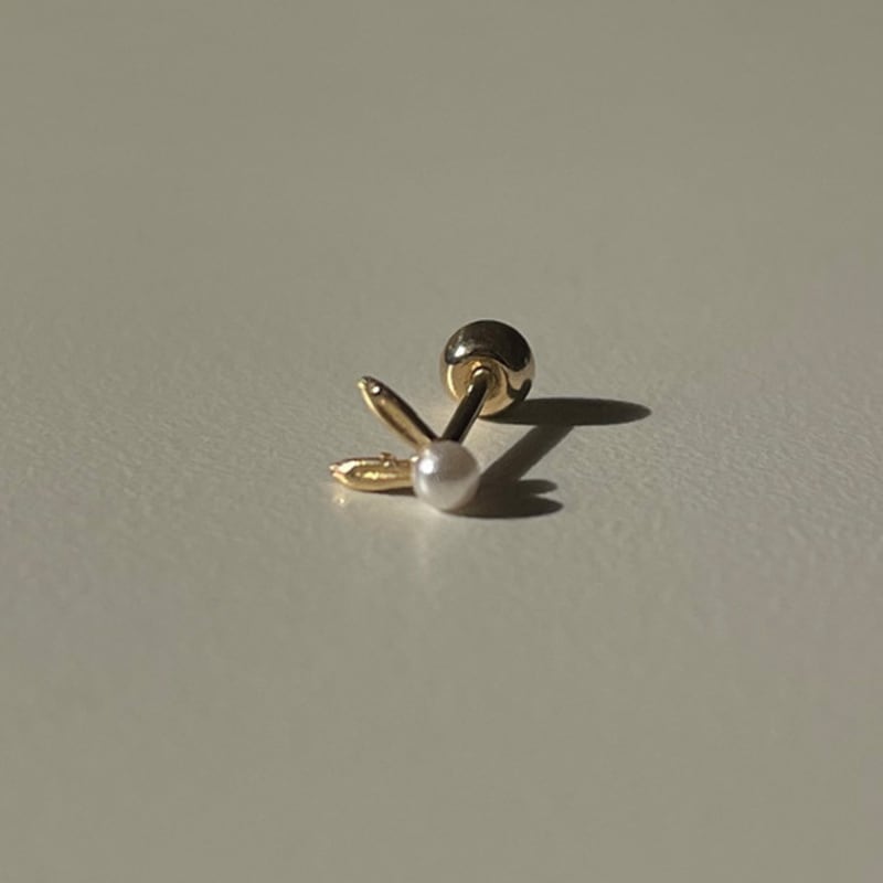 MARQUEMENT 10K 14K Pearl Rabbit Piercing