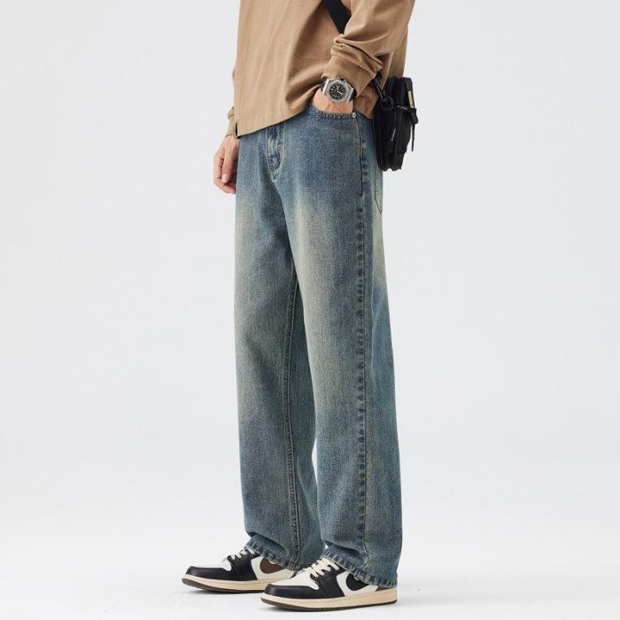 

New Spring Wide-leg Jeans Men s Loose Straight Men s Casual Trousers 28