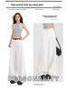 Women's Autumn 2025 Casual White Wide-Leg Pants: High-Waist, Loose, Slimming, Drapey, Floor-Length