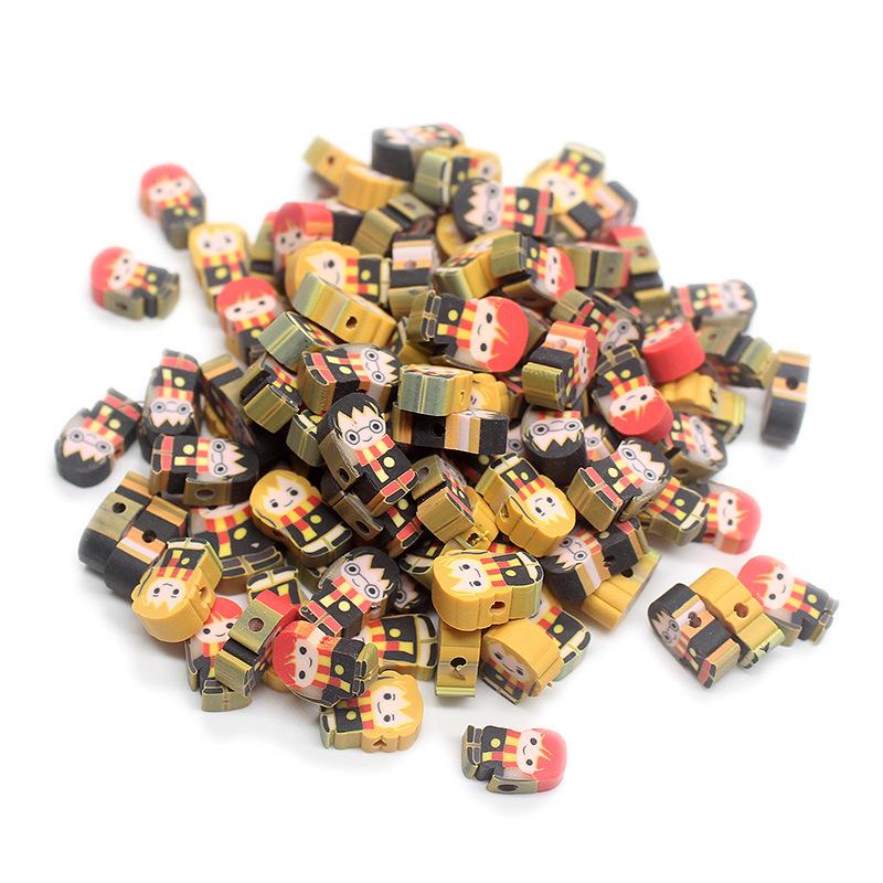 Soft Pottery Pieces Beaded Diy Mobile Phone Chain Accessories Loose Beads Smiley Face Letters Animal Fruit Mixed Soft Pottery