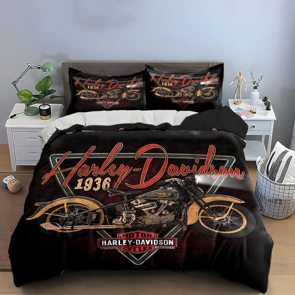 Vintage motorcycle and logo. Bedding sets Duvet cover sets Duvet covers Pillowcases(1*Duvet Cover 2*Pillowcases without duvet insert)