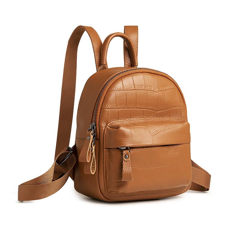 Genuine leather crocodile backpack for women  luxurious shoulder bag  small daily backpack  multifunctional leather