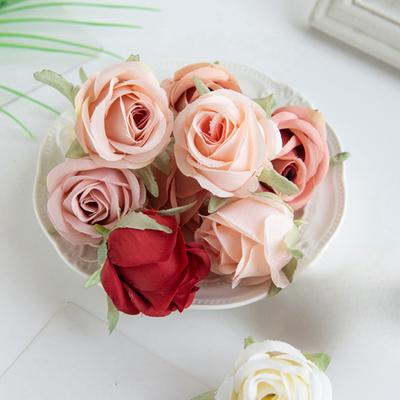 Artificial Flowers Silk Roses Heads Garland Accessory Home Table Wedding Festival Decoration Valentine's Day Diy Gifts Scrapbook