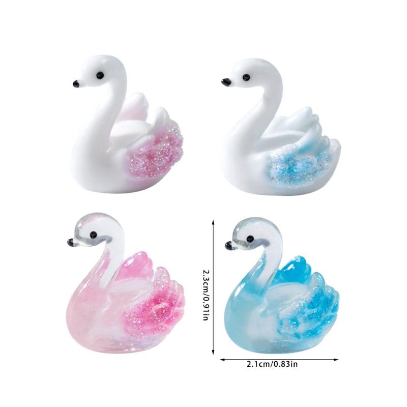 4 Pezzi Anatre Trasparenti Carine Resina Miniatura Figure Ornamenti Per Arte Fatta a Mano E Casa Giardino Decorazione Accessori Regalo