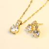 3pcs Women's Fashion Synthetic Zirconia Earring and Necklace Jewelry Set / Adjustable Minimalist Chain Style Accessories