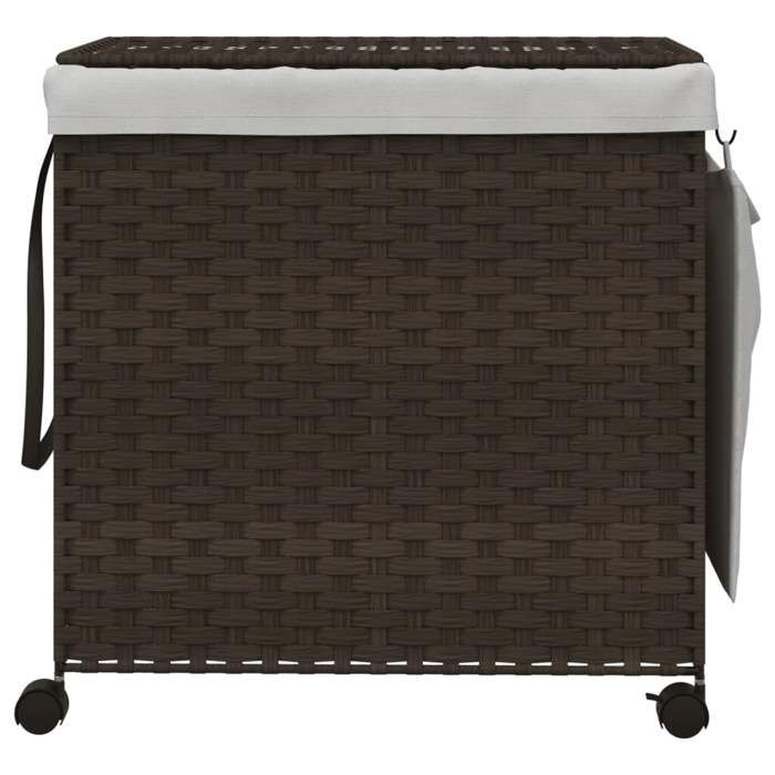 VidaXL Laundry Basket with Wheels Dark Brown 60x35x60.5 Cm 372040