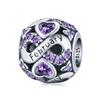Bamoer 925 Sterling Silver Multi-color Zircon Infinite Love Birthstone Bead Charm for Original Bracelet Bangle Women Jewelry