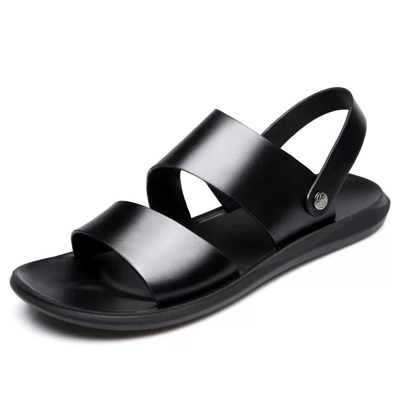 

Men s Summer Roman Sandals Outdoor Wear-Resistant Anti-Slip Fashionable British Style Beach Shoes 2026 New 39 чёрный