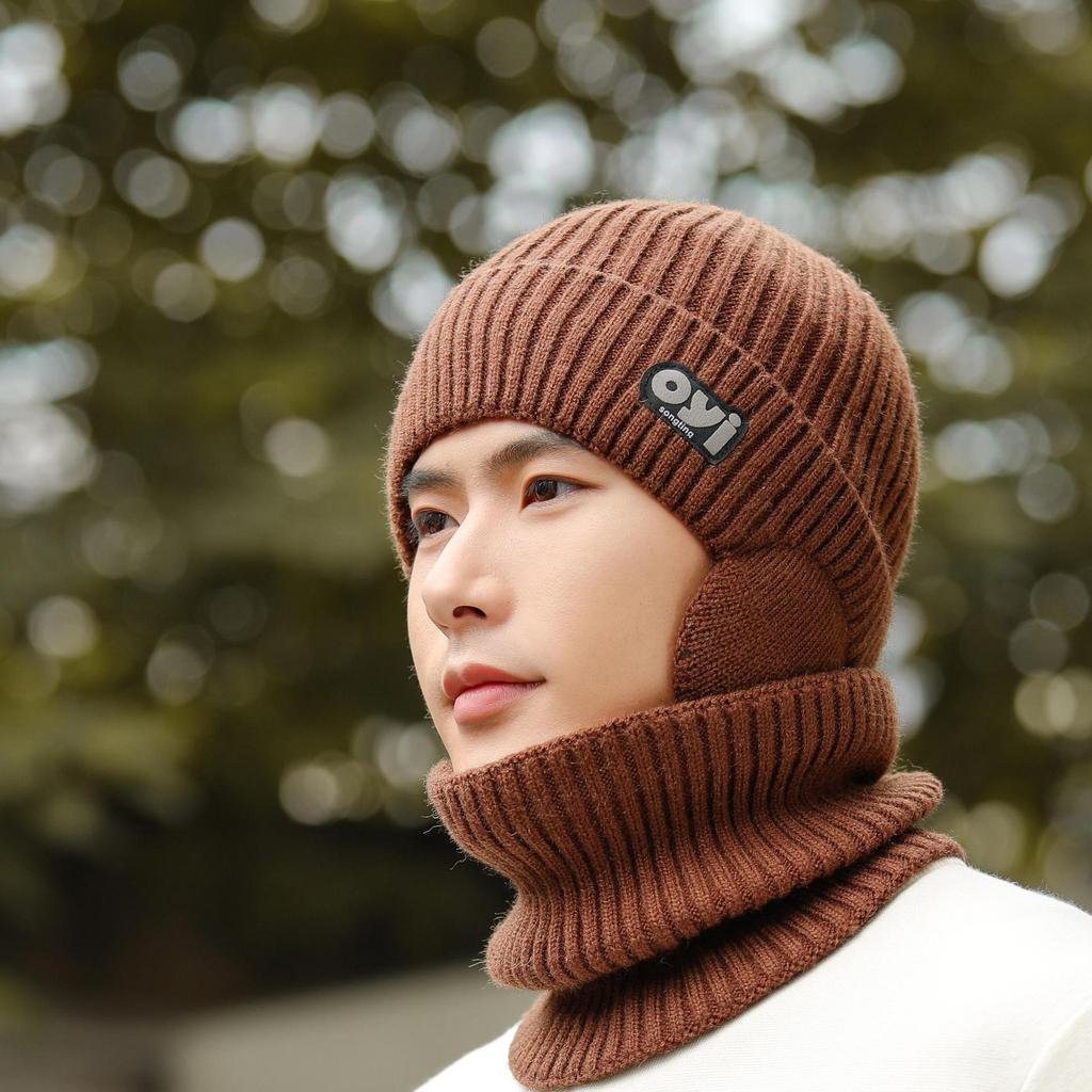 Woolen Hat for Men In Winter Windproof Large Brim Warm and Cold Hat New Knitted Hat Autumn and Winter Cold Proof Hat for Men
