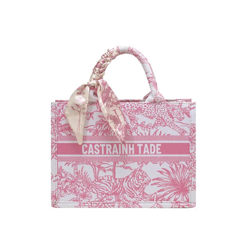 2025 Women's Large Capacity Fashion Tote: Simple Print Handbag & Souvenir Shopping Bag