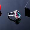 Damen S Silberring Mystischer Regenbogen-Topas Tropfenring Hochzeit Party Valentinstag Ring Geschenk Großhandel