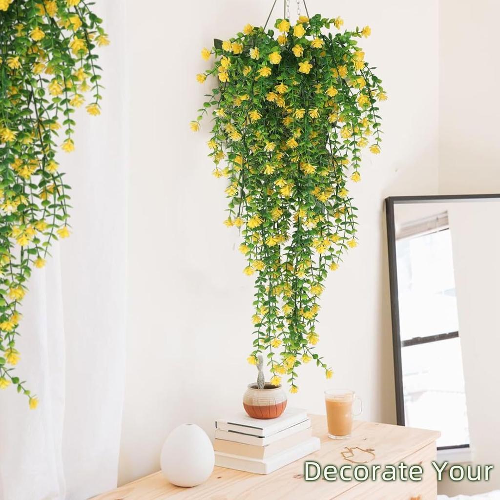 Outdoor Artificial Green Plant Vine Eucalyptus Camellia Wedding Fake Flower Ceiling Flower Vine Vine Simulation Wisteria Flower Wall Hanging
