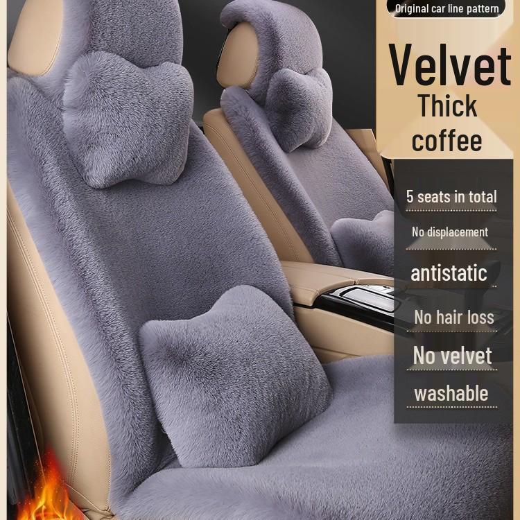 Universelles Plüsch-Winter-Autositzkissen mit vollständiger Umrandung