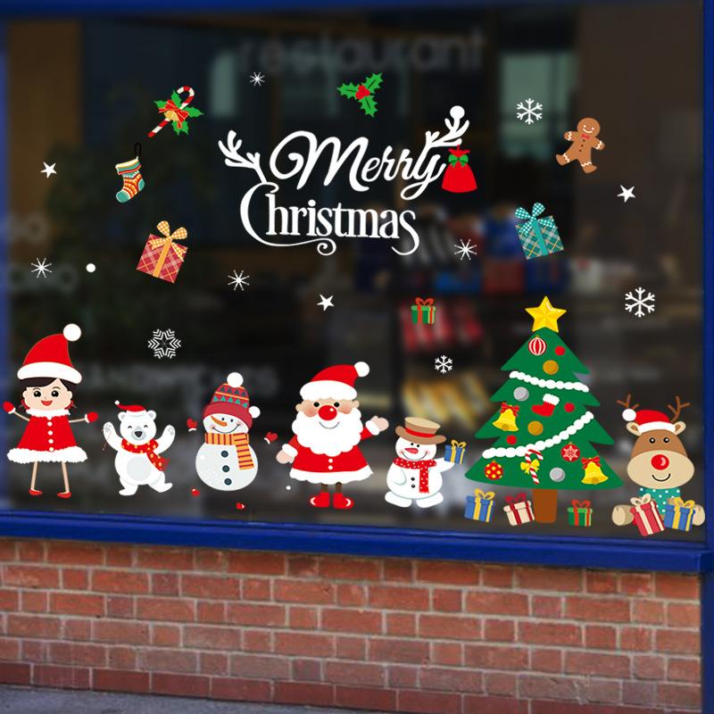 Christmas Window Sticker Merry Christmas Decorations For Home 2025 Cristmas Ornament Xmas Navidad New Year 2025 Natal Gifts