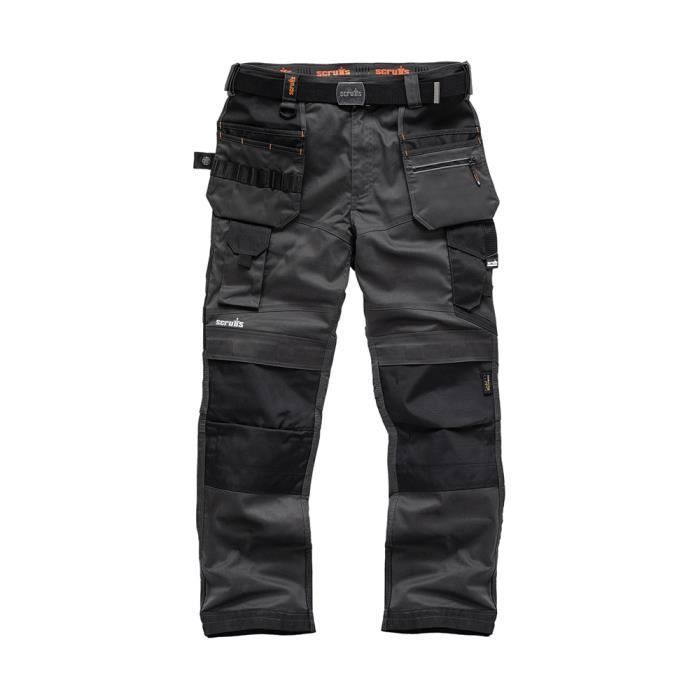 Pantalon de travail - Scruffs - Pro Flex - Graphite - Homme - Poches-étuis