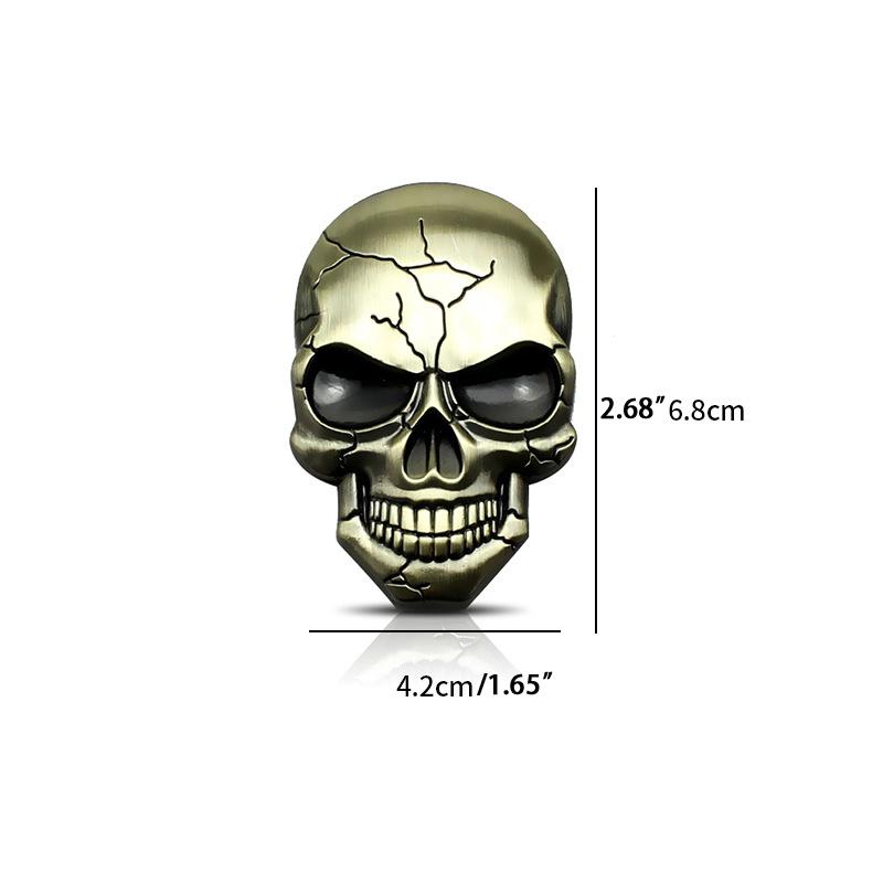 1 szt. Metalowa czaszka diabła 3D Naklejka z emblematem samochodowym Chromowana naklejka z plakietką samochodową Naklejka na zderzak do samochodu SUV-a Ciężarówki Motocykla