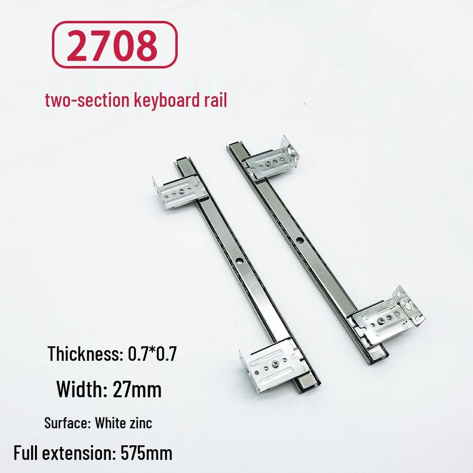 

Двухсекционный компьютерный стол, выдвижная полка для клавиатуры, направляющие с подвесным кронштейном и шарикоподшипниковые направляющие для ящика. 14-inch (350mm)