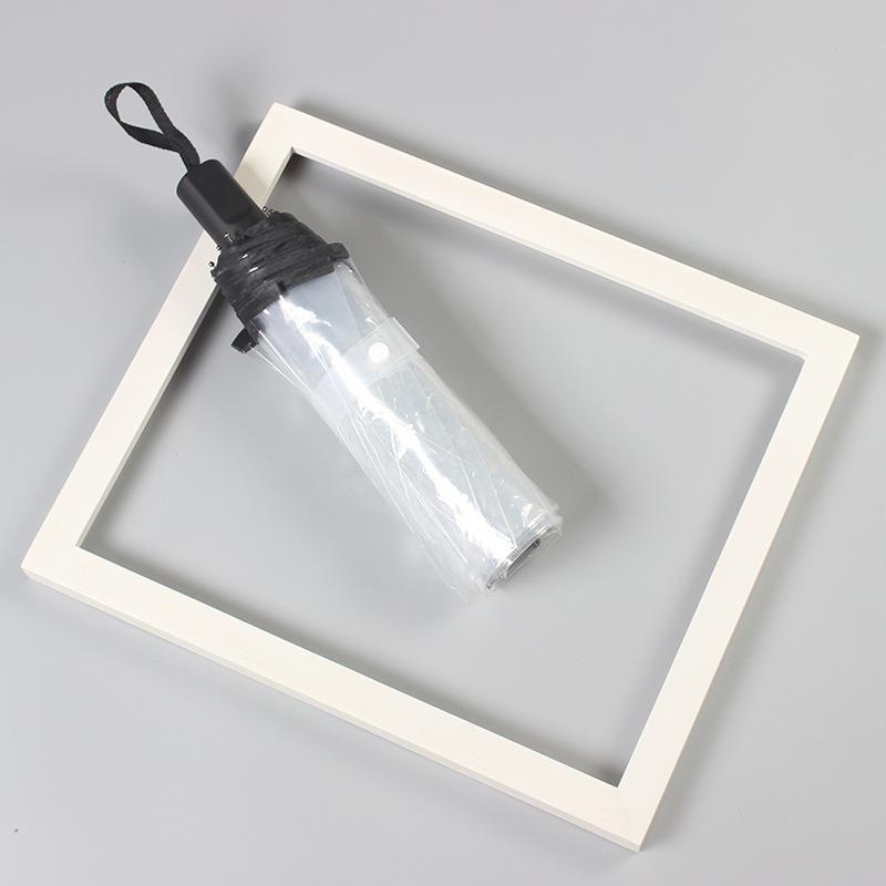 Japanese-Style Transparent Automatic Foldable Umbrella - Large, White, and Perfect for Influencer Photos