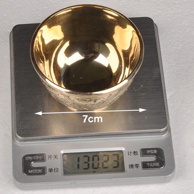 Retro Brass Chalice Cup Wine Goblet Creative Mini Beverage Wine Cup European Style Metal Liquor Tumbler Home Bar Kung Fu Tea Cup