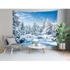 Loccor Winter Snow Forest Tapestry White Alps Mountain Winter Scene Tapestry 80" x 60" Snowy Woodland Landscape Taptries Wall Hanging for Bedroom