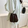 Chic Canvas Bucket Bag For Women Trendy Summer Shoulder Bag With Chain Strap