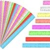 16 Pack Assorted Color Clear Rulers 12 Inch, Plastic Ruler Bulks for Classroom, Transparent Metric Rulers for Kids with Inches and Centimeters for